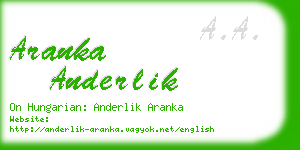 aranka anderlik business card